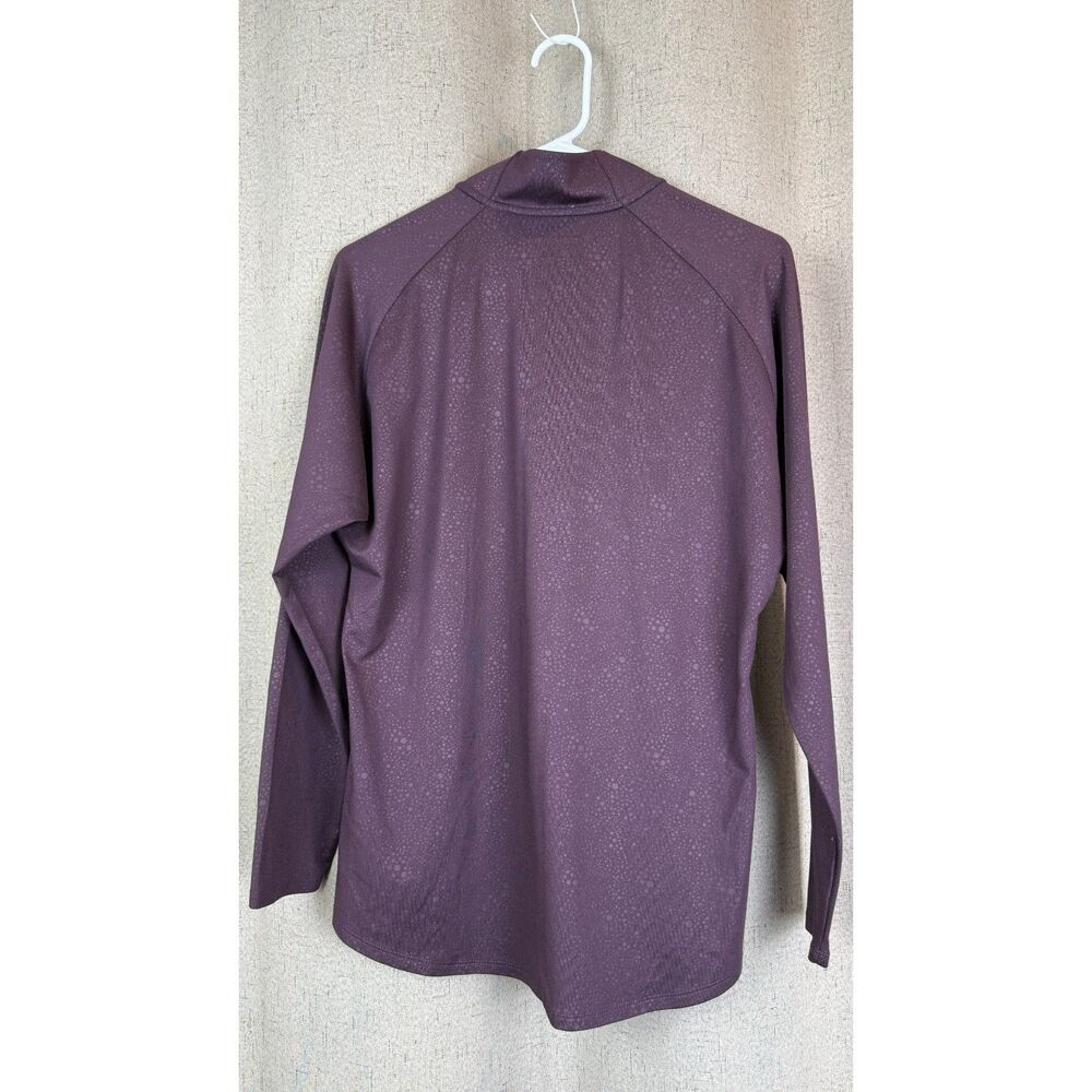 Oxford Golf Quarter Zip Pullover | Plum | Dot Texture - Picture 3 of 4